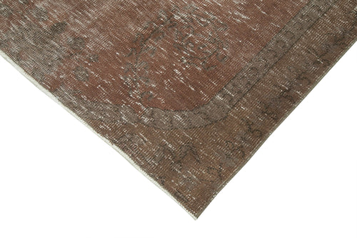 Overdyed Vintage Kahverengi Eskitme Pamuk Yün El Dokuma Halısı 130x200 Agacan