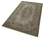Overdyed Vintage Kahverengi Eskitme Pamuk Yün El Dokuma Halısı 113x200 Agacan