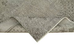 Overdyed Vintage Gri Eskitme Pamuk Yün El Dokuma Halısı 113x208 Agacan