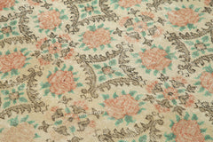Overdyed Vintage Bej Eskitme Pamuk Yün El Dokuma Halısı 106x200 Agacan