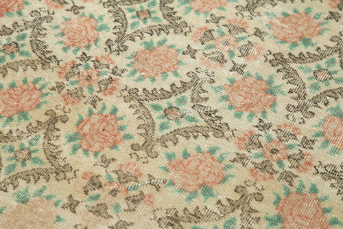 Overdyed Vintage Bej Eskitme Pamuk Yün El Dokuma Halısı 106x200 Agacan