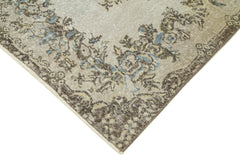 Overdyed Vintage Gri Eskitme Pamuk Yün El Dokuma Halısı 105x194 Agacan