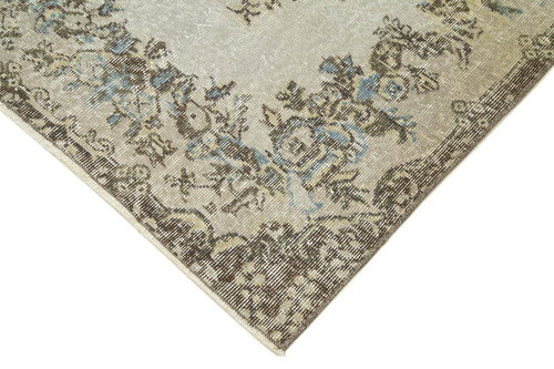 Overdyed Vintage Gri Eskitme Pamuk Yün El Dokuma Halısı 105x194 Agacan