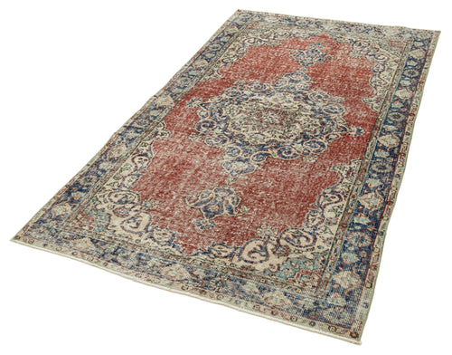 Overdyed Vintage Kırmızı Eskitme Pamuk Yün El Dokuma Halısı 117x207 Agacan