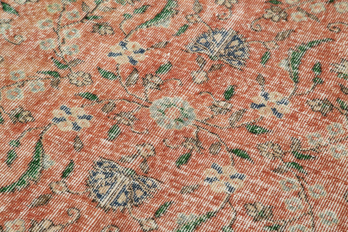 Overdyed Vintage Kırmızı Eskitme Pamuk Yün El Dokuma Halısı 115x216 Agacan