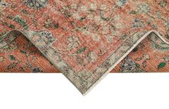 Overdyed Vintage Kırmızı Eskitme Pamuk Yün El Dokuma Halısı 115x216 Agacan