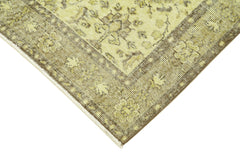 Overdyed Vintage Sarı Eskitme Pamuk Yün El Dokuma Halısı 117x204 Agacan