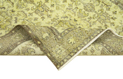 Overdyed Vintage Sarı Eskitme Pamuk Yün El Dokuma Halısı 117x204 Agacan