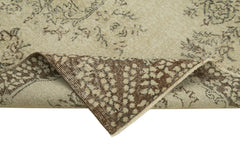 Overdyed Vintage Bej Eskitme Pamuk Yün El Dokuma Halısı 115x200 Agacan