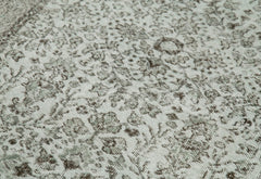 Overdyed Vintage Gri Eskitme Pamuk Yün El Dokuma Halısı 112x213 Agacan