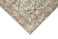 Overdyed Vintage Bej Eskitme Pamuk Yün El Dokuma Halısı 114x213 Agacan