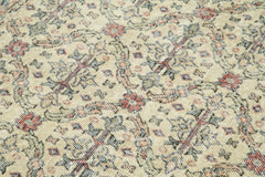 Overdyed Vintage Bej Eskitme Pamuk Yün El Dokuma Halısı 114x213 Agacan