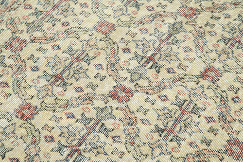 Overdyed Vintage Bej Eskitme Pamuk Yün El Dokuma Halısı 114x213 Agacan