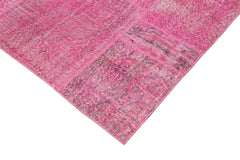 Kırk Yama Pembe Patchwork Pamuk Yün El Dokuma Halısı 250x350 Agacan