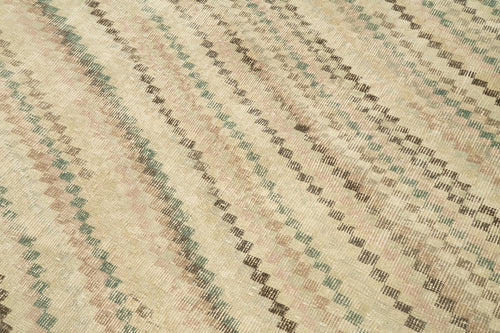 Checkered Kilim Bej Damalı Pamuk Yün El Dokuma Halısı 173x274 Agacan