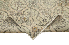Checkered Kilim Bej Damalı Pamuk Yün El Dokuma Halısı 145x316 Agacan