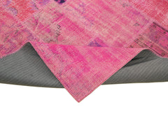 Kırk Yama Pembe Patchwork Pamuk Yün El Dokuma Halısı 202x303 Agacan