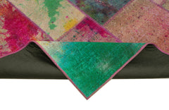 Kırk Yama Gri Patchwork Pamuk Yün El Dokuma Halısı 198x300 Agacan