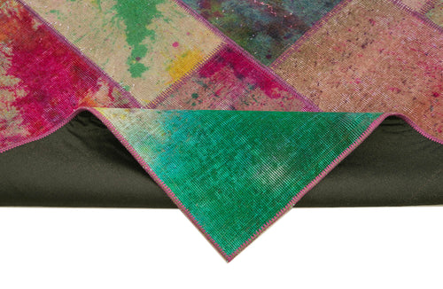 Kırk Yama Gri Patchwork Pamuk Yün El Dokuma Halısı 198x300 Agacan