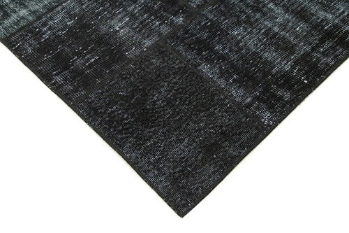 Kırk Yama Siyah Patchwork Pamuk Yün El Dokuma Halısı 192x300 Agacan