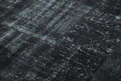 Kırk Yama Siyah Patchwork Pamuk Yün El Dokuma Halısı 192x300 Agacan