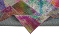 Kırk Yama Gri Patchwork Pamuk Yün El Dokuma Halısı 198x300 Agacan