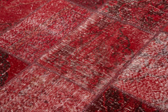 Kırk Yama Kırmızı Patchwork Pamuk Yün El Dokuma Halısı 200x300 Agacan
