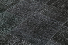 Kırk Yama Siyah Patchwork Pamuk Yün El Dokuma Halısı 193x300 Agacan