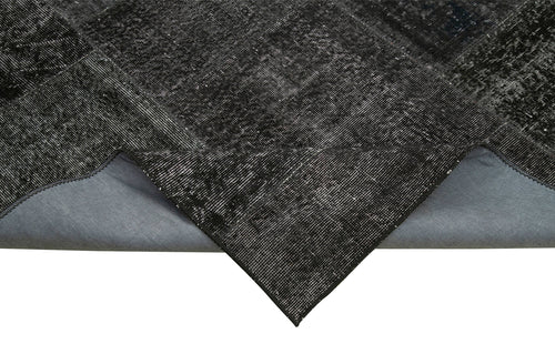 Kırk Yama Siyah Patchwork Pamuk Yün El Dokuma Halısı 193x300 Agacan