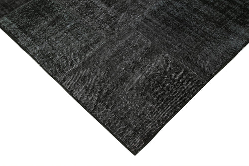 Kırk Yama Siyah Patchwork Pamuk Yün El Dokuma Halısı 193x299 Agacan