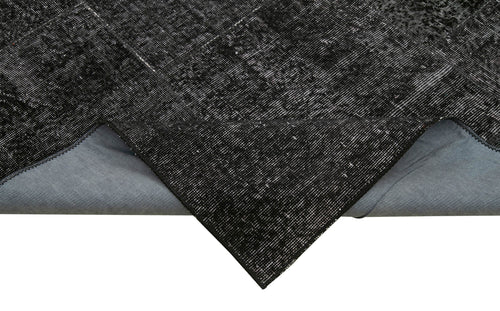 Kırk Yama Siyah Patchwork Pamuk Yün El Dokuma Halısı 193x299 Agacan