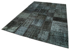 Kırk Yama Siyah Patchwork Pamuk Yün El Dokuma Halısı 200x300 Agacan