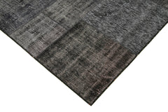Kırk Yama Siyah Patchwork Pamuk Yün El Dokuma Halısı 197x298 Agacan