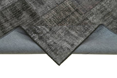 Kırk Yama Siyah Patchwork Pamuk Yün El Dokuma Halısı 197x298 Agacan