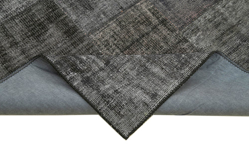 Kırk Yama Siyah Patchwork Pamuk Yün El Dokuma Halısı 197x298 Agacan