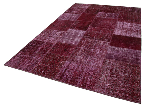 Kırk Yama Kırmızı Patchwork Pamuk Yün El Dokuma Halısı 193x300 Agacan