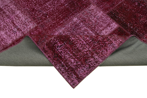 Kırk Yama Kırmızı Patchwork Pamuk Yün El Dokuma Halısı 193x300 Agacan
