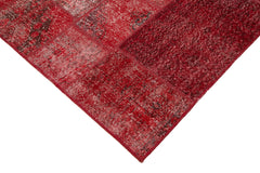 Kırk Yama Kırmızı Patchwork Pamuk Yün El Dokuma Halısı 200x300 Agacan