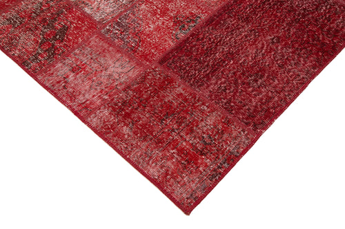 Kırk Yama Kırmızı Patchwork Pamuk Yün El Dokuma Halısı 200x300 Agacan