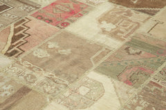 Kırk Yama Bej Patchwork Pamuk Yün El Dokuma Halısı 204x303 Agacan