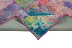 Kırk Yama Gri Patchwork Pamuk Yün El Dokuma Halısı 198x300 Agacan