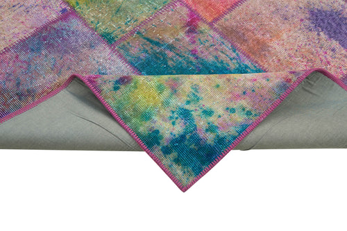 Kırk Yama Gri Patchwork Pamuk Yün El Dokuma Halısı 198x300 Agacan