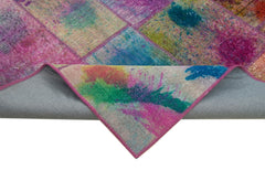 Kırk Yama Gri Patchwork Pamuk Yün El Dokuma Halısı 199x298 Agacan