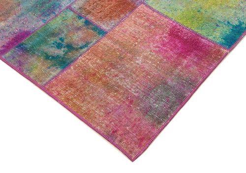 Kırk Yama Gri Patchwork Pamuk Yün El Dokuma Halısı 197x299 Agacan