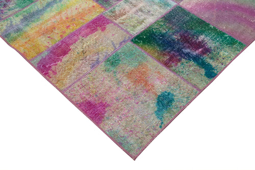 Kırk Yama Gri Patchwork Pamuk Yün El Dokuma Halısı 197x300 Agacan