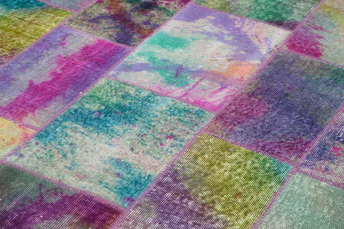Kırk Yama Gri Patchwork Pamuk Yün El Dokuma Halısı 197x300 Agacan