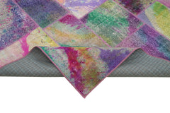 Kırk Yama Gri Patchwork Pamuk Yün El Dokuma Halısı 197x300 Agacan