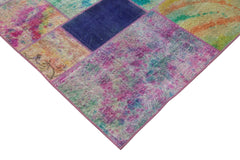 Kırk Yama Gri Patchwork Pamuk Yün El Dokuma Halısı 196x300 Agacan