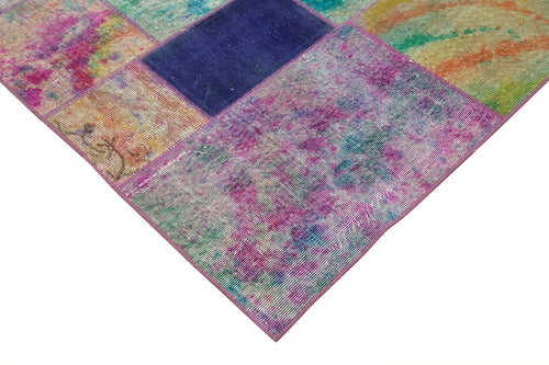 Kırk Yama Gri Patchwork Pamuk Yün El Dokuma Halısı 196x300 Agacan
