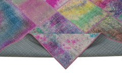 Kırk Yama Gri Patchwork Pamuk Yün El Dokuma Halısı 196x300 Agacan